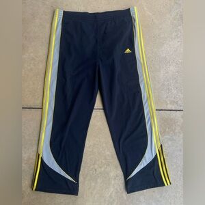 Rare Vintage ADIDAS Track Baller Pants XL Navy Yellow Silver horned stripes